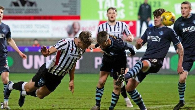 Lewis McCann scores for Dunfermline against Morton