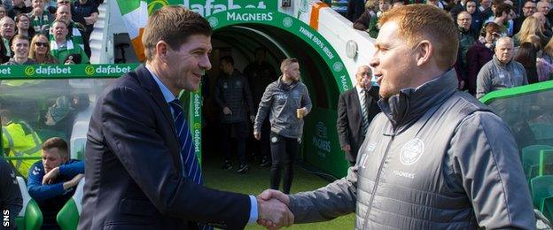 Steven Gerrard and Neil Lennon