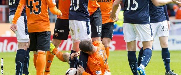 Nadir Ciftci (grounded) was found guilty of biting Jim McAlister in the Dundee derby