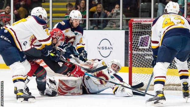 Both goalies picked-up 'man of the match' for their respective teams - with Guildford's Kevin Linskoug making 40 saves