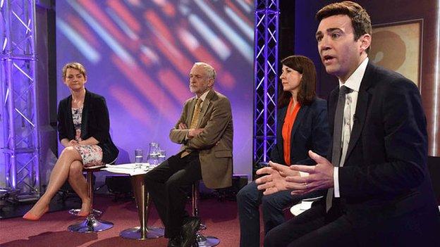 Yvette Cooper, Jeremy Corbyn, Liz Kendall and Andy Burnham