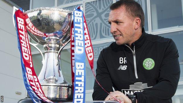 Celtic manager Brendan Rodgers with the Scottish League Cup