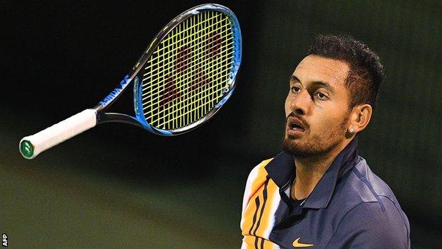 Nick Kyrgios during his Shanghai Masters exit