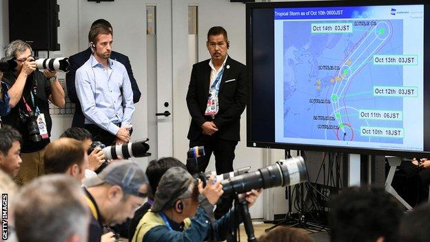 World Rugby held a press conference to discuss the impact of Typhoon Hagibis on Thursday