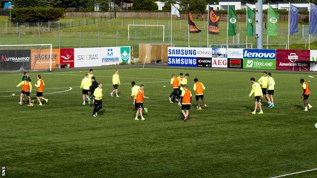 Celtic train in Iceland ahead of their UEFA Champions League Qualifier with Stjarnan