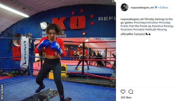 Former British kickboxing champion Ruqsana Begum on Instagram