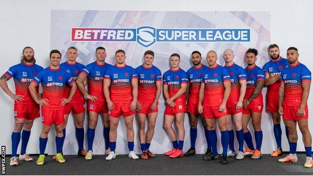 The Betfred Super League Dream Team 2022 - (L-R) - Chris McQueen, Brodie Croft, Mikolaj Oledzki, Shaun Kenny-Dowall, Morgan Knowles, Jack Welsby, Jai Field, Bevan French, James Roby, Liam Farrell, Tim Lafai, Alex Walmsley, Ken Sio.