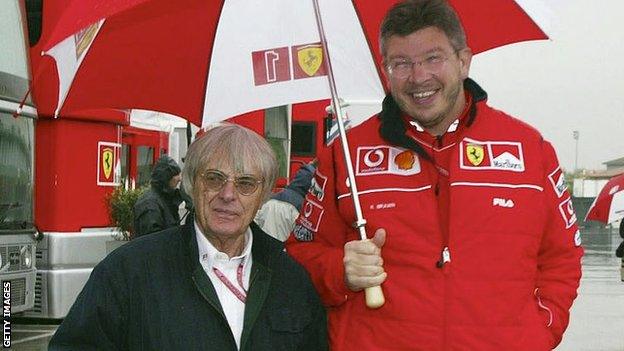 Bernie Ecclestone and Ross Brawn