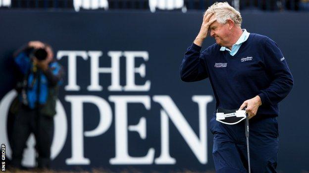 Colin Montgomerie closed with a round of 76 at Royal Troon