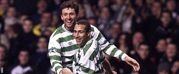 Chris Sutton and Henrik Larsson