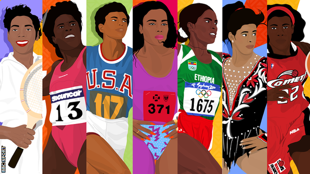 Althea Gibson, Tessa Sanderson, Wilma Rudolph, Florence Griffith-Joyner, Derartu Tulu, Debi Thomas, Sheryl Swoopes