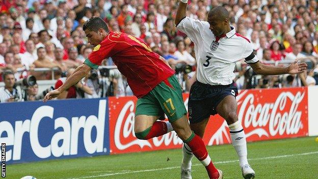 England's Ashley Cole and Portugal's Cristiano Ronaldo