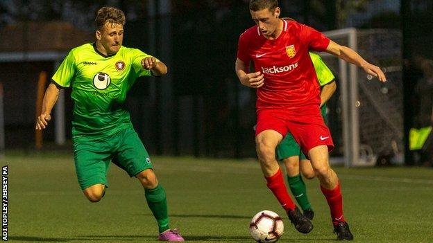 Jersey Football Combination in action against Somerset County League
