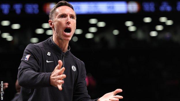 Steve Nash coaching Brooklyn Nets