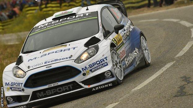 Elfyn Evans in action during the Spain leg of the World Rally Championship