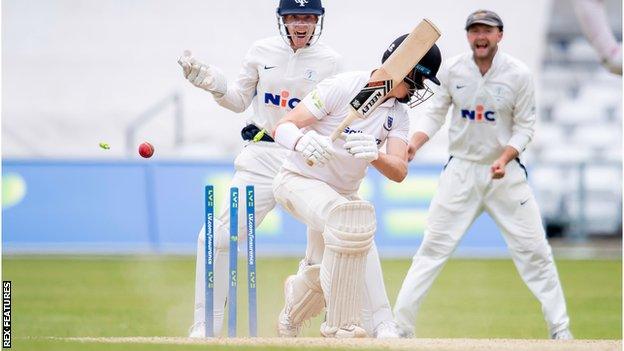 Ali Orr made 67 on his debut but was bowled by England spinner Dom Bess