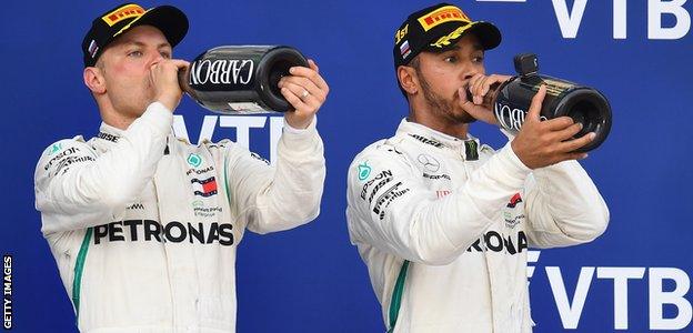 Valtteri Bottas and Lewis Hamilton