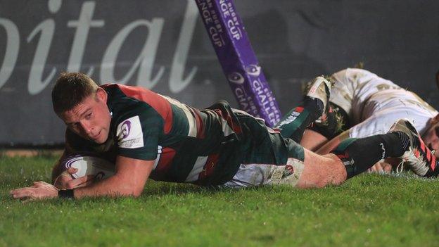 Leicester hooker Tom Youngs finished like a winger as he scored his 20th try for the club in the right corner against Brive