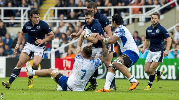 Scotland and Samoa players