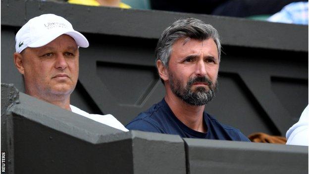 Novak Djokovic was watched by Goran Ivanisevic