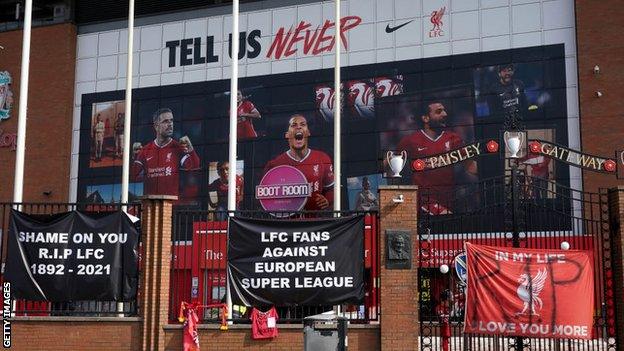 Protests outside Anfield