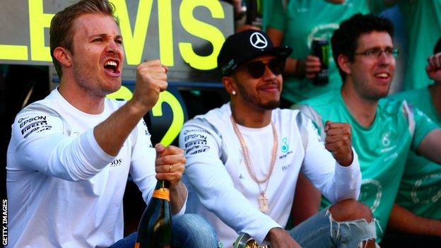 Nico Rosberg and Lewis Hamilton