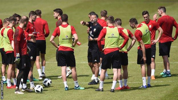 Wales' training sessions in Pasadena had a youthful look under manager Ryan Giggs