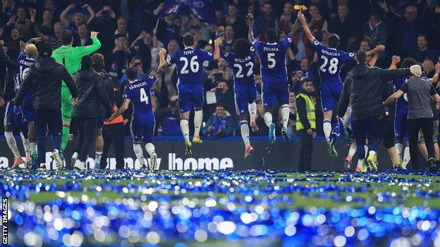 Chelsea celebrate title win