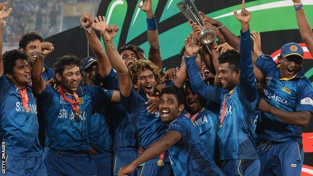 Sri Lanka celebrate winning the World T20