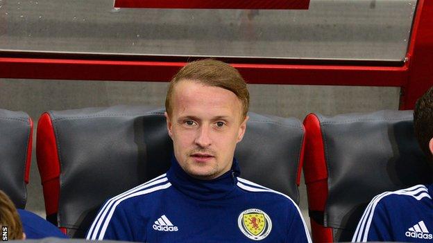 Leigh Griffiths on the Scotland bench