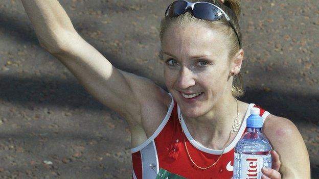 Paula Radcliffe after winning the 2003 London Marathon