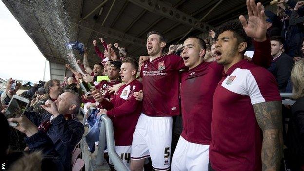 Northampton players celebrate