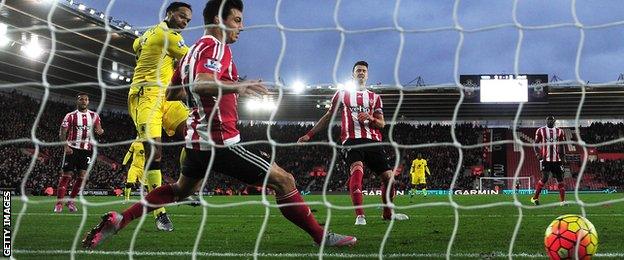 Joleon Lescott scores for Aston Villa at Southampton