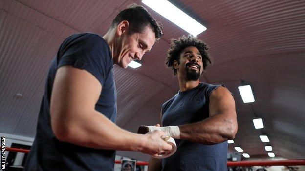 Shane McGuigan (left) and David Haye