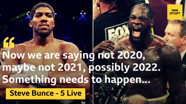 Steve Bunce sees any Anthony Joshua bout with Deontay Wilder or Tyson Fury being some time off