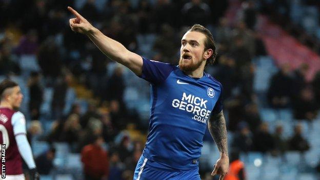 Jack Marriott celebrates scoring against Aston Villa in the FA Cup