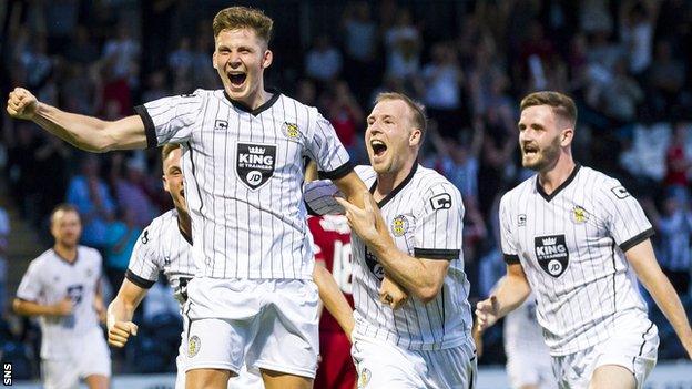 Jack Baird (left) celebrates his goal