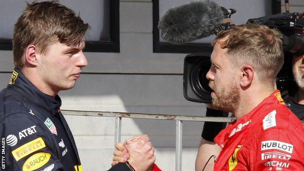 Max Verstappen and Sebastian Vettel