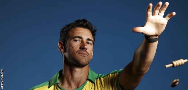 Mitchell Starc pre-World Cup photo shoot