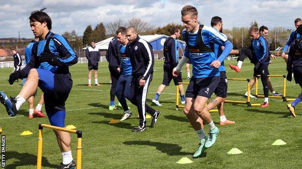 Leicester players wear GPS vests in training to record their every movement