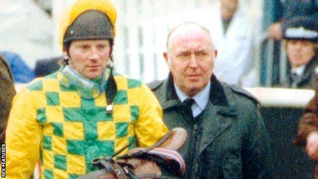 Jockey John White - 'winner' of the 1993 void Grand National on Esha Ness