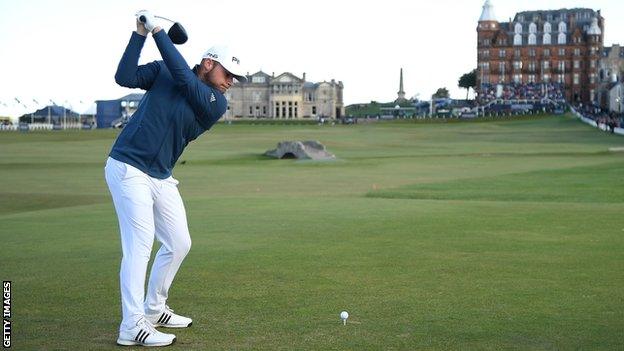 Tyrrell Hatton at the 18th at St Andrews