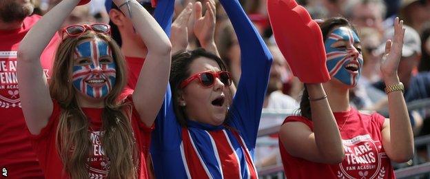 British fans at the Davis Cup quarter-finals against France