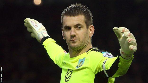 Burnley keeper Tom Heaton