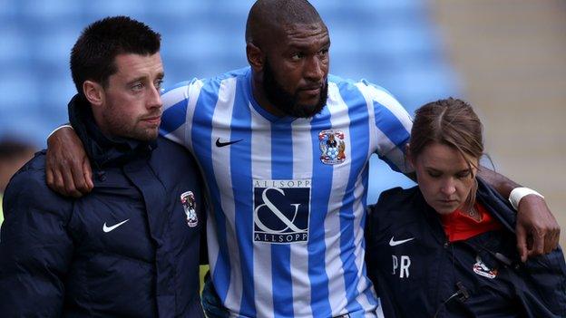 Reda Johnson was helped off late on in Saturday's goalless home draw with Blackpool