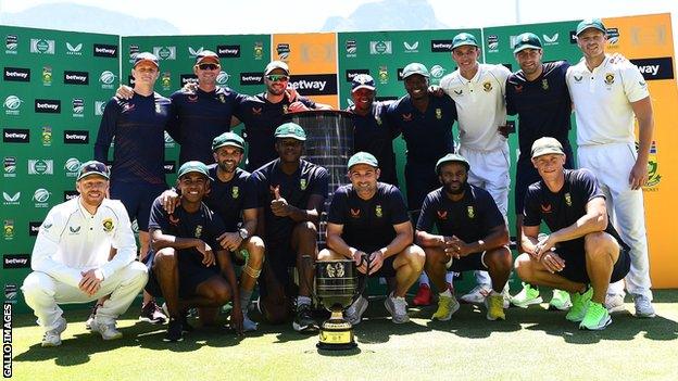 South Africa with the Test series trophy