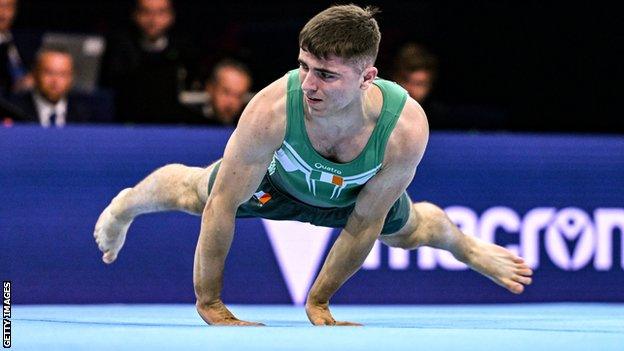 Eamon Montgomery clinched gold in the men's floor final at the World Challenge Cup in Paris