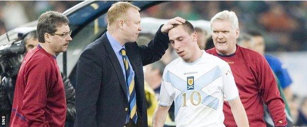 Scotland manager Alex McLeish and midfielder Scott Brown