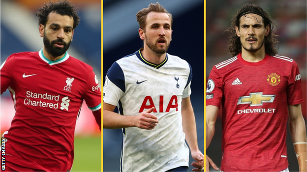 Mohamed Salah (Liverpool), Harry Kane (Tottenham), Edinson Cavani (Man Utd)