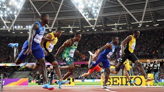 Justin Gatlin wins the 100m at the World Championships in London in 2017